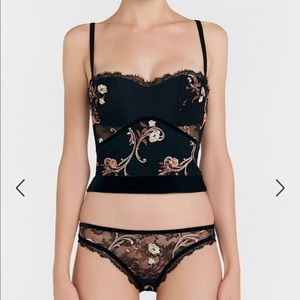 LA PERLA HAMPTON COURT black floral Bustier top 1D